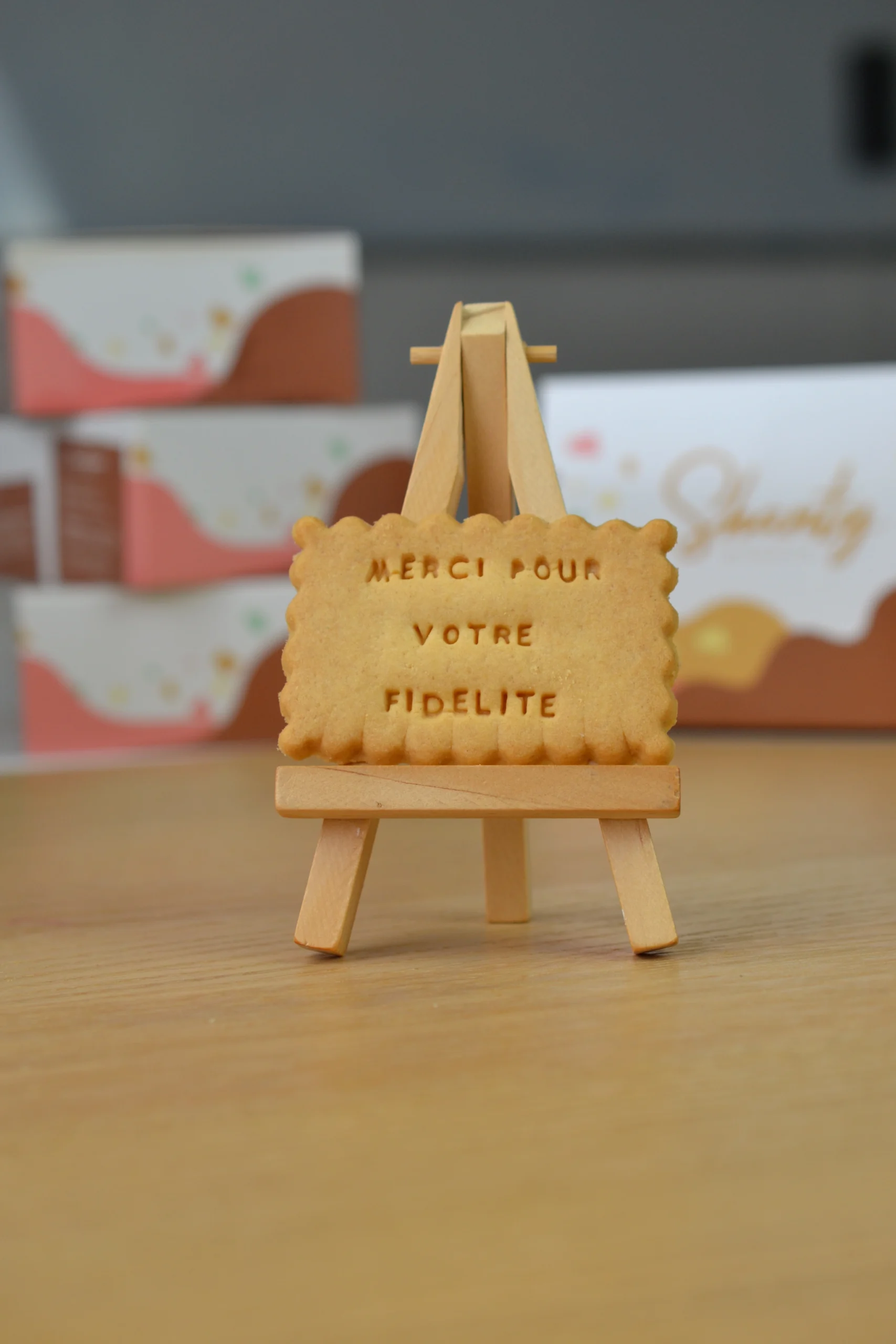 Biscuit personnalisé Merci pour votre fidélité, cadeau client entreprise