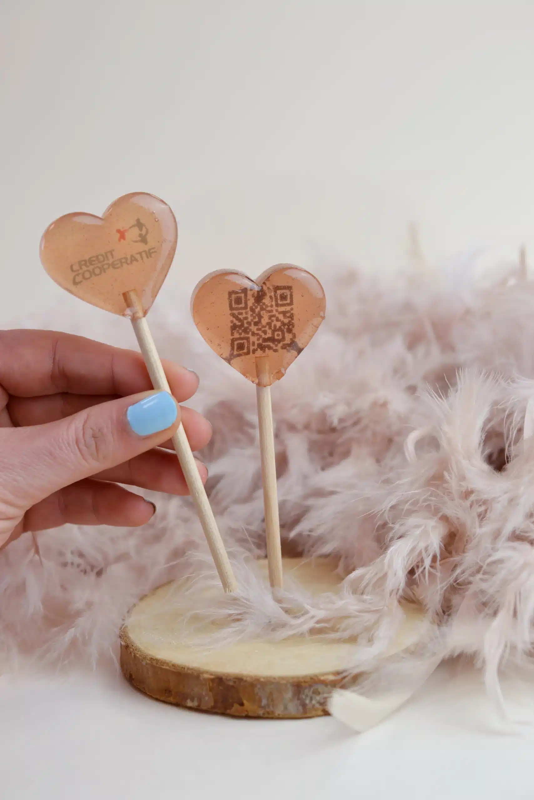 Sucettes personnalisées pour goodies salon professionnel