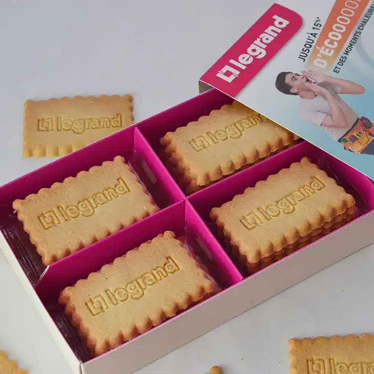 Coffret de biscuits personnalisés Legrand, cadeau entreprise premium