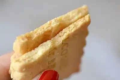 Biscuit Shanty Biscuit simple ouvert en deux pour montrer sa texture intérieure